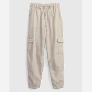 Gap Khaki Pull-On Elastic Waist Drawstring Cargo Jogger Pants 10 Girl
